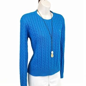Ralph Lauren sweater cable knit blue M